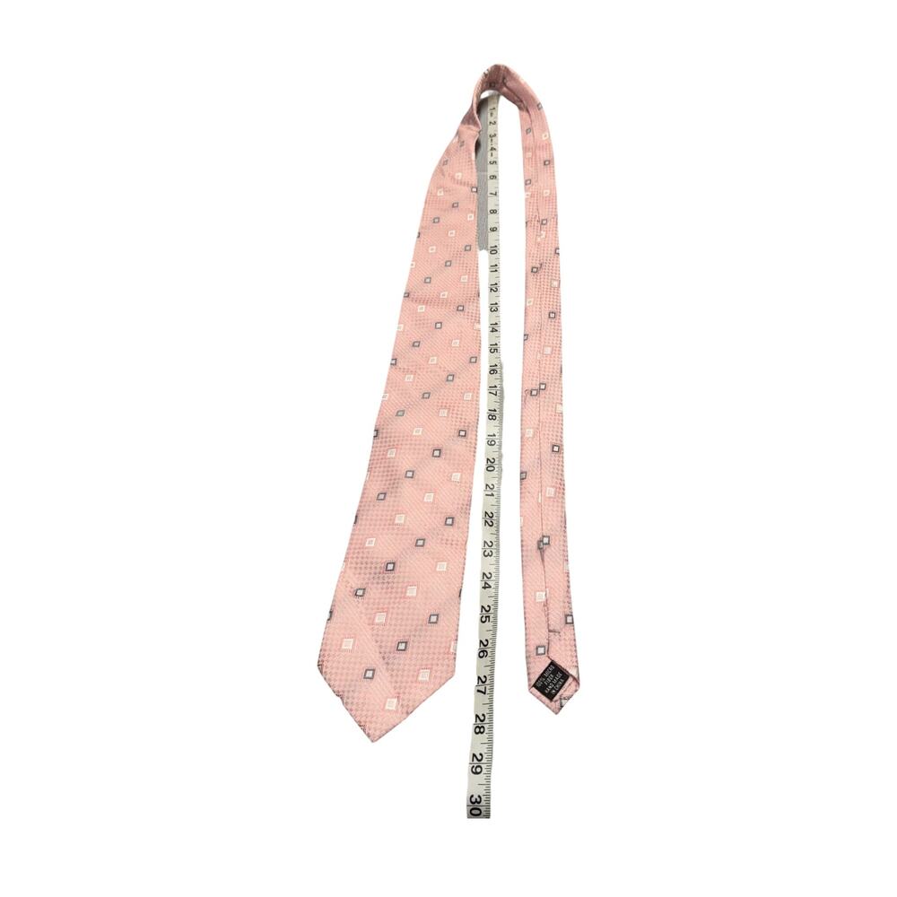 Milani Collezioni Pink Geometric Square Microfiber Necktie 57in - Picture 5 of 6